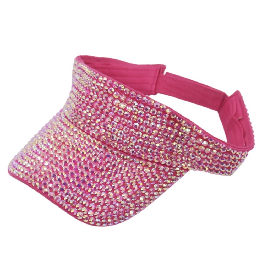 Sparkly Rhinestone Bling Sun Visor, Sun Hat for Ladies, Beach Hat